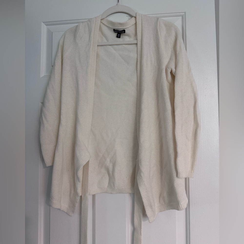 J Crew Women's Cream Open Front Sweater
